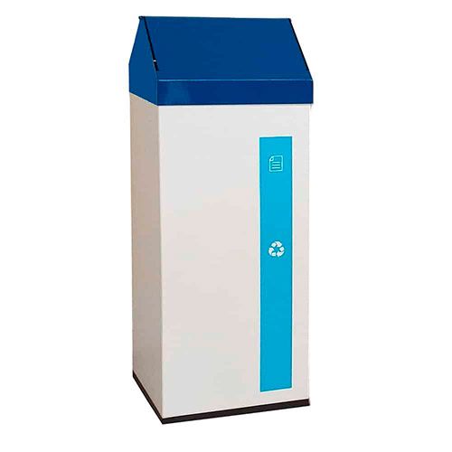 Papelera Metálica de Reciclaje 41L azul