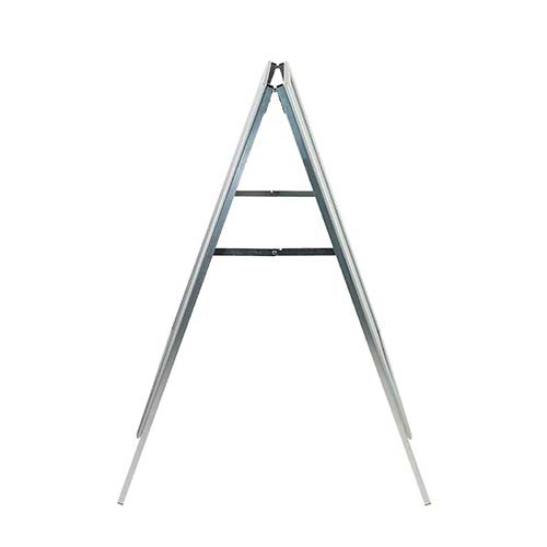 Caballete de aluminio doble cara vista lateral