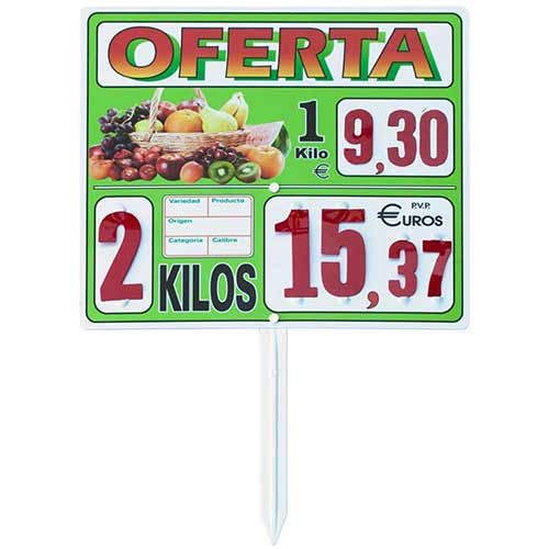Cartel de precio grande para fruter&iacute;a