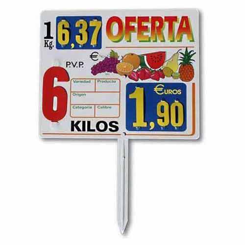 Cartel porta precio fruter&iacute;a