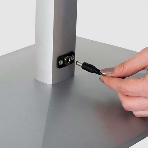 Porta menú ajustable con luz LED detalle
