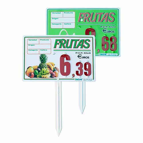 Portaprecio fruter&iacute;a con paleta