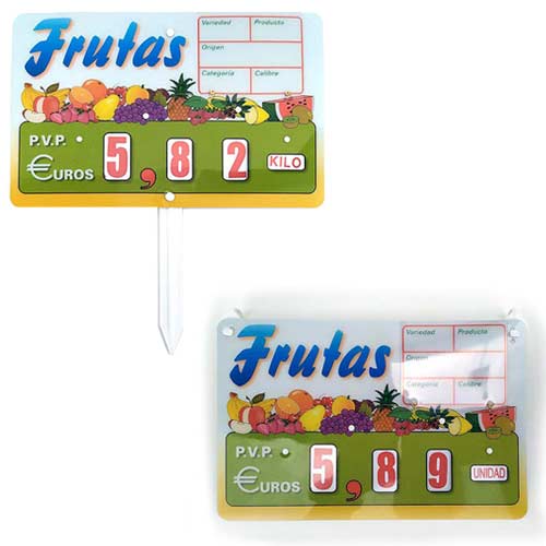 Portaprecio fruter&iacute;a glasspack