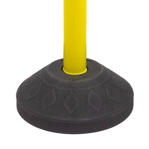 Poste con base rellenable amarillo detalle base