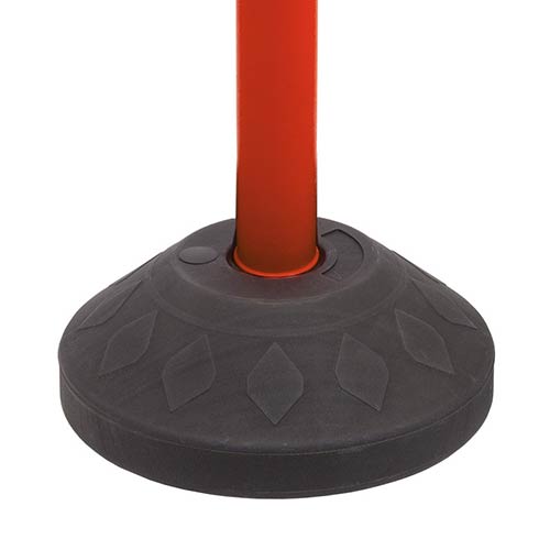 Poste con base rellenable rojo detalle base