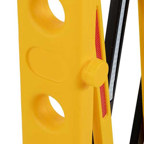 Valla extensible rellenable reflectante detalle relleno