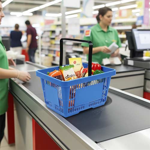 Cesta de mano – Ergonomía, resistencia y comodidad para tu cliente. Ejemplo.