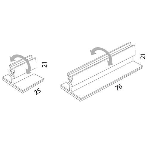 Gripper con Bisagra Adhesivo medidas