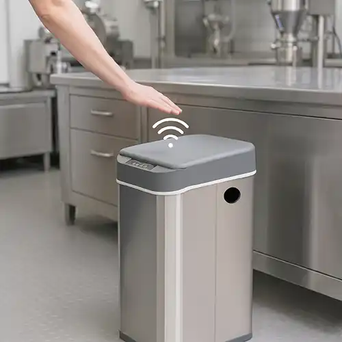 Sensor de proximidad contactless activando la apertura autom&aacute;tica de la papelera