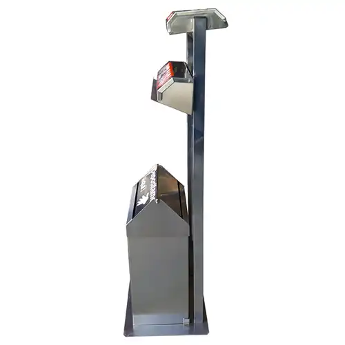 Lateral del Dispensador de Bolsas y Guantes Inox con Papelera