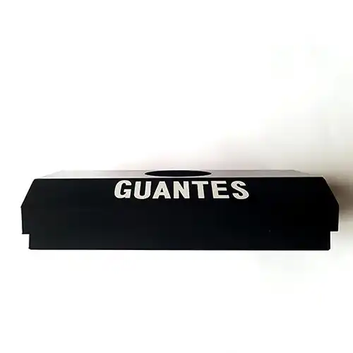 Dispensador de guantes metálico negro frente